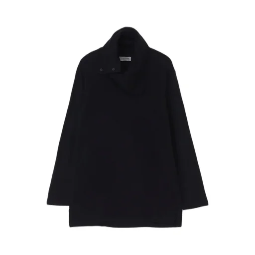 Wool Houndstooth Jacquard High Neck Long Slv T