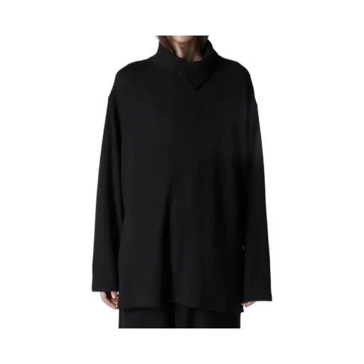 Milling Wool Side Slit High Neck Long Slv T