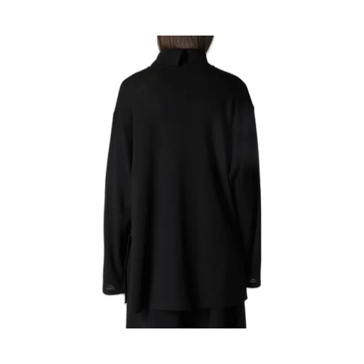 Milling Wool Side Slit High Neck Long Slv T