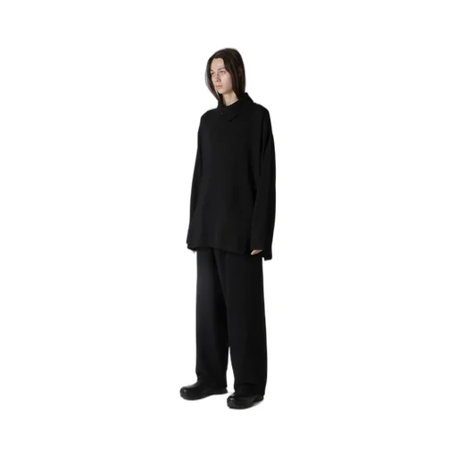 Milling Wool Side Slit High Neck Long Slv T