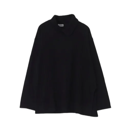 Milling Wool Side Slit High Neck Long Slv T