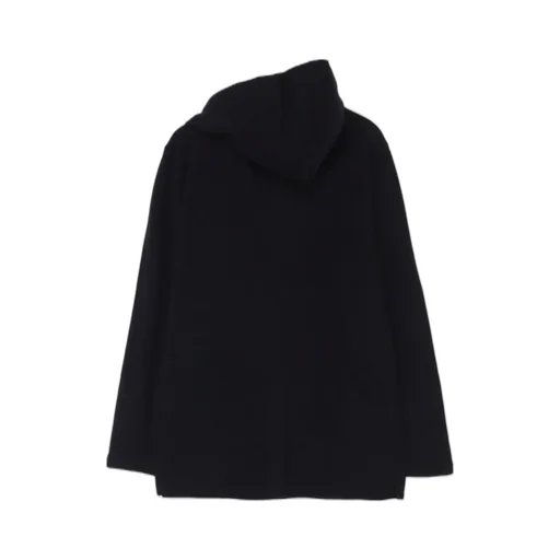 Wool Houndstooth Jacquard Henley Neck Hood T