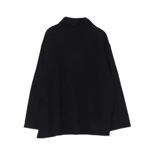 Milling Wool Side Slit High Neck Long Slv T