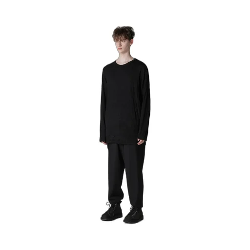 Washable Wool Jersey Round Neck Long Slv T