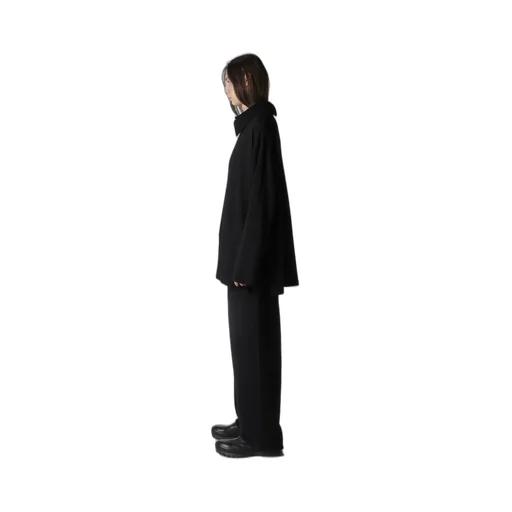 Milling Wool Side Slit High Neck Long Slv T
