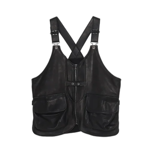 Cow Leather Deep-Fry Tech Vest