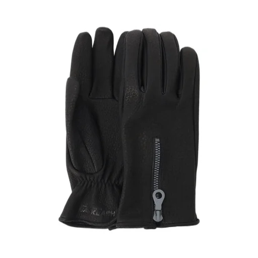 Deer Skin Black Zip Gloves