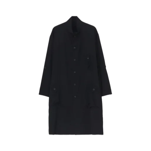 Wool Gabardine Long Shirt Coat