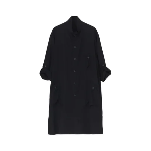 Wool Gabardine Long Shirt Coat