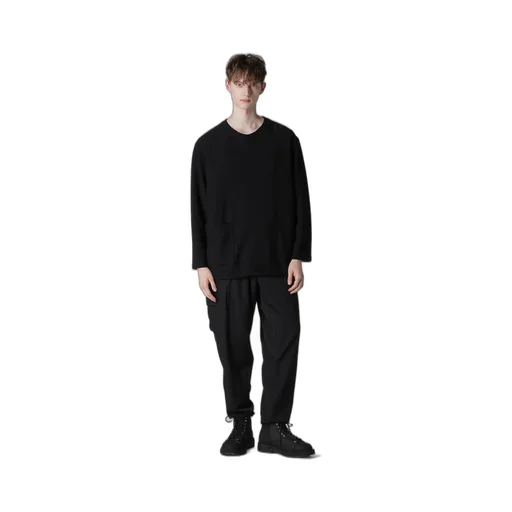 Purl Stitch Raw Edge Ls T