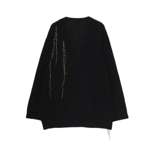 5G1P Embroidery Plain Stitch Embroidery V Neck Cardigan