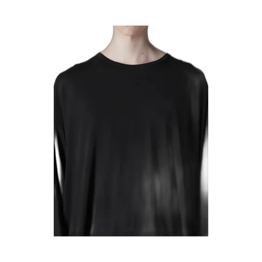 Cotton Cashmere Jersey Big Round Neck Long Slv T