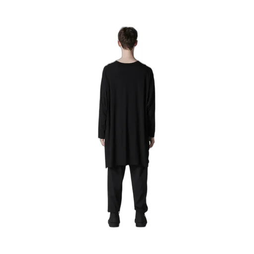 Cotton Cashmere Jersey Big Round Neck Long Slv T