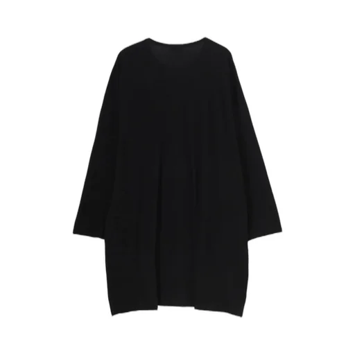 Cotton Cashmere Jersey Big Round Neck Long Slv T