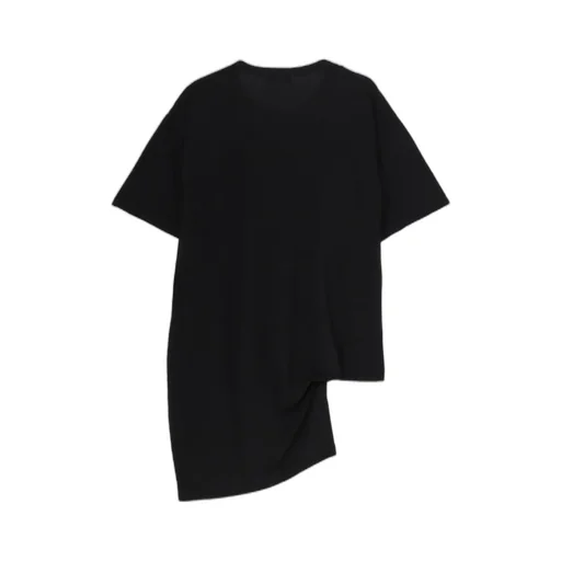 Cotton Cashmere Jersey Designed Collar Round Neck Short S