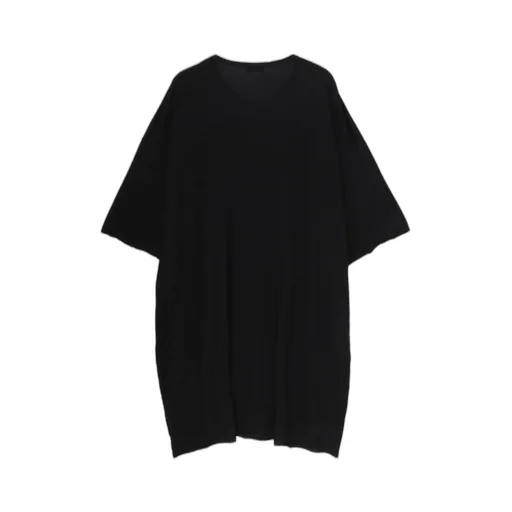 Cotton Cashmere Jersey Big Round Neck Short Slv T