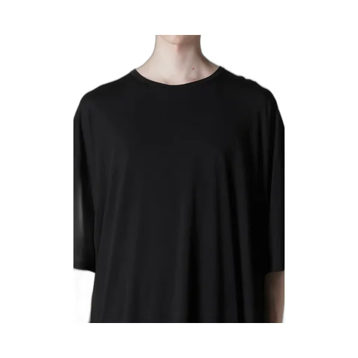 Cotton Cashmere Jersey Big Round Neck Short Slv T