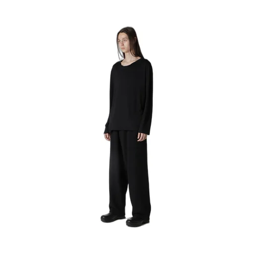 1/80 Washable Wool Interlock Layered Neck Long Slv T