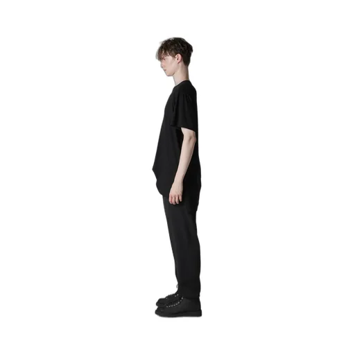 Cotton Cashmere Jersey Designed Collar Round Neck Short S