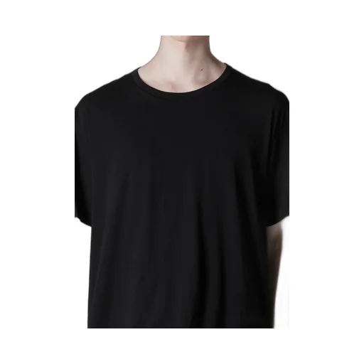 Cotton Cashmere Jersey Designed Collar Round Neck Short S