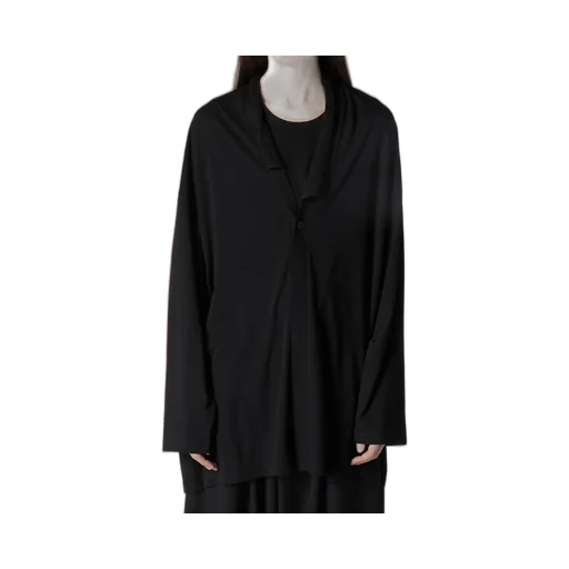 Cotton Cashmere Jersey One Button Cardigan