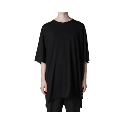 Cotton Cashmere Jersey Big Round Neck Short Slv T