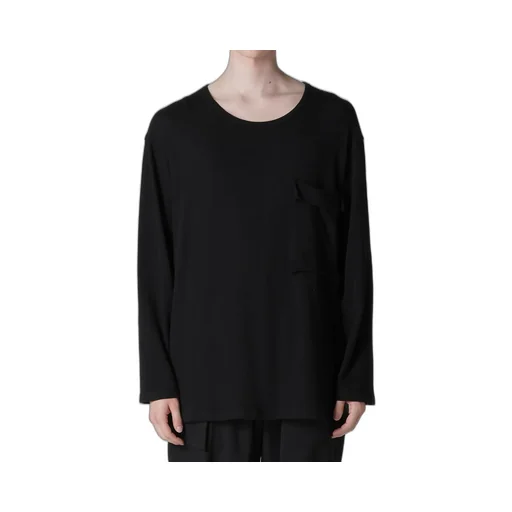 Cotton Angora Plating Jersey Chest Pkt Long Slv T