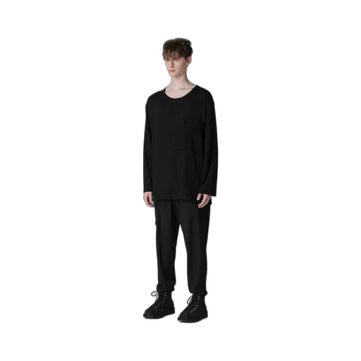 Cotton Angora Plating Jersey Chest Pkt Long Slv T