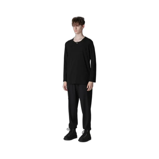 30/-Cotton Single Jersey Slit Henley Neck T