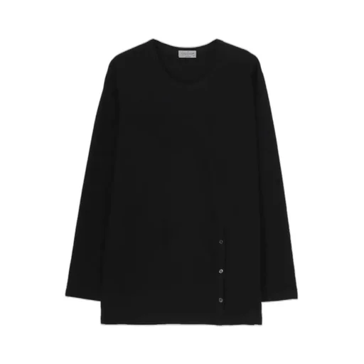 30/-Cotton Single Jersey Button Slit Long Slv T