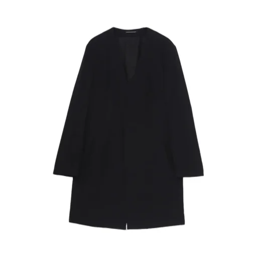 Wool Gabardine Collarless Jacket