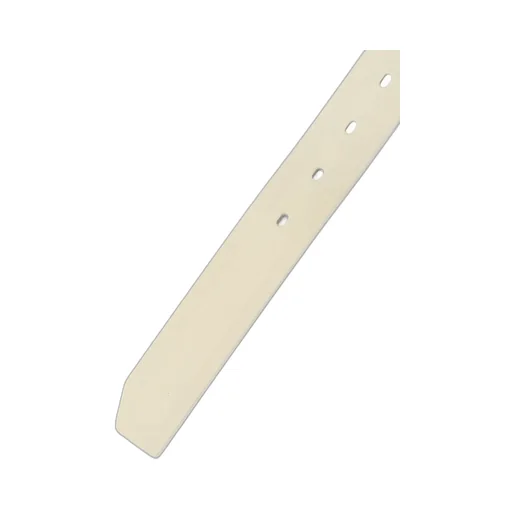 White Leather 30Mm Plain Belt