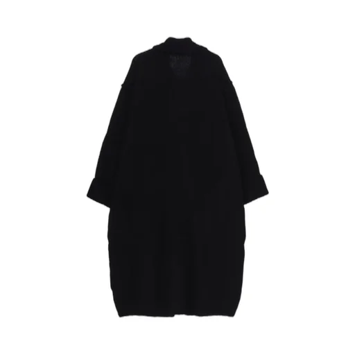 Plain Stitch Pocket High Neck Cardigan