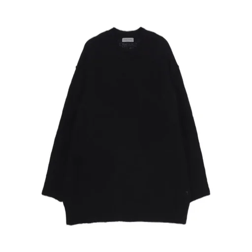 Plain Stitch Pocket Round Neck Pullover