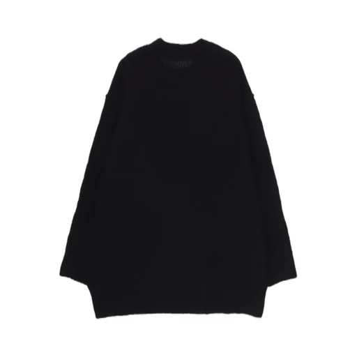 Plain Stitch Pocket Round Neck Pullover