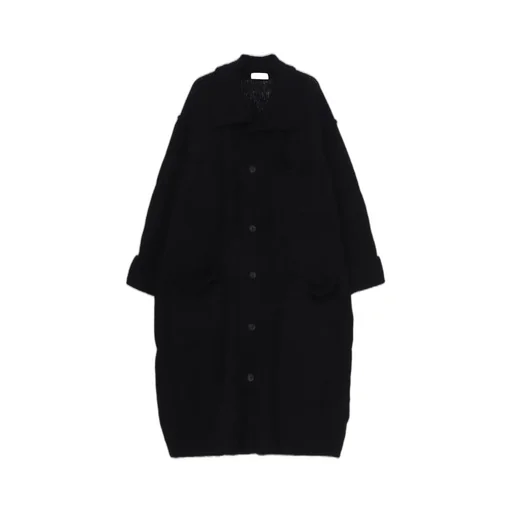 Plain Stitch Pocket High Neck Cardigan