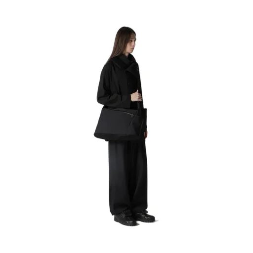 Wool Gabardine/Ny Oblique Zipper Shoulder Bag