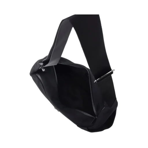 Wool Gabardine/Ny Oblique Zipper Shoulder Bag