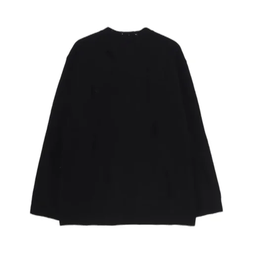 Plain Stitch Crashed Round Neck Pullover