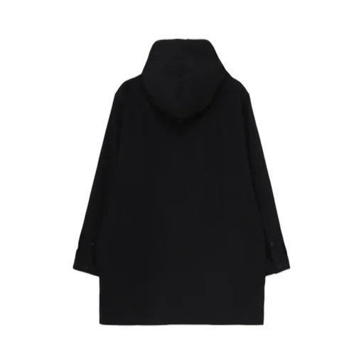 Wool Gabardine Zipup Hooded Blouse