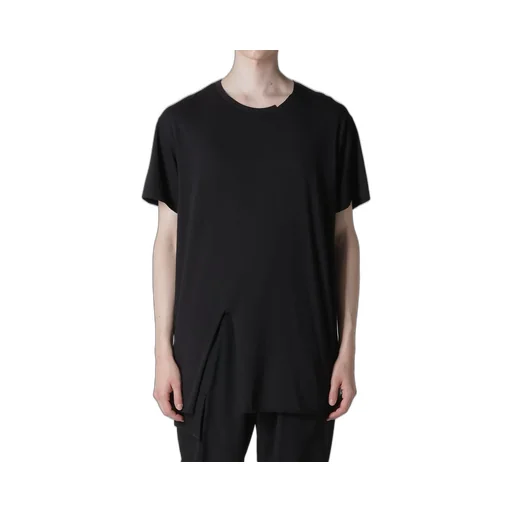 Wool Mix Single Jersey Slit Round Neck T