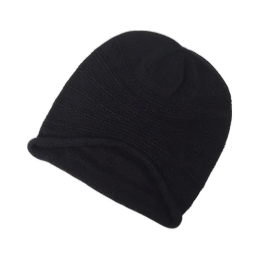 S/C Plain Stitch Hem Roll Knit Cap