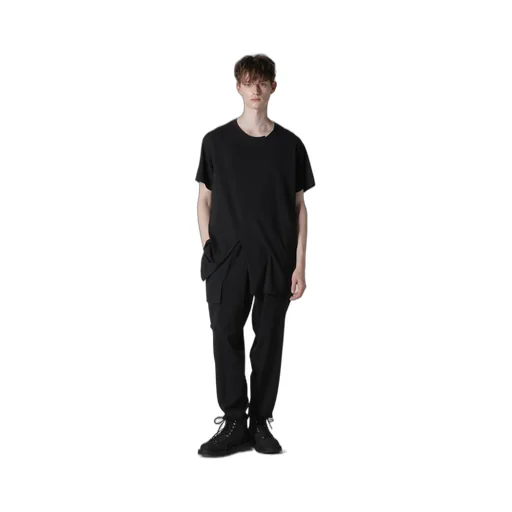 Wool Mix Single Jersey Slit Round Neck T