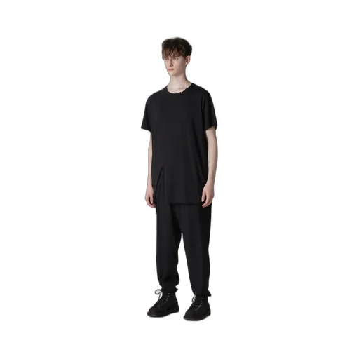 Wool Mix Single Jersey Slit Round Neck T