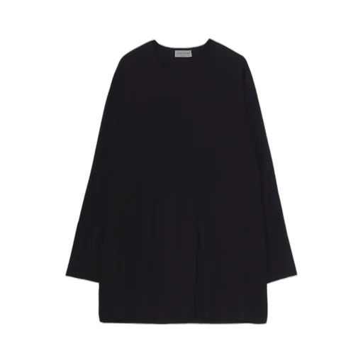 Wool Mix Single Jersey Slit Round Neck T