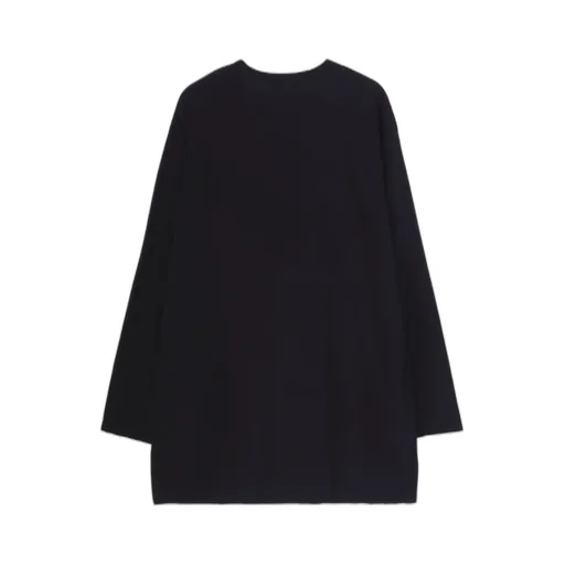 Wool Mix Single Jersey Slit Round Neck T
