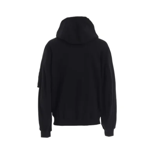 Twill Terry Mix Zip-Up Hoodie With Utility Sleeve Pocket