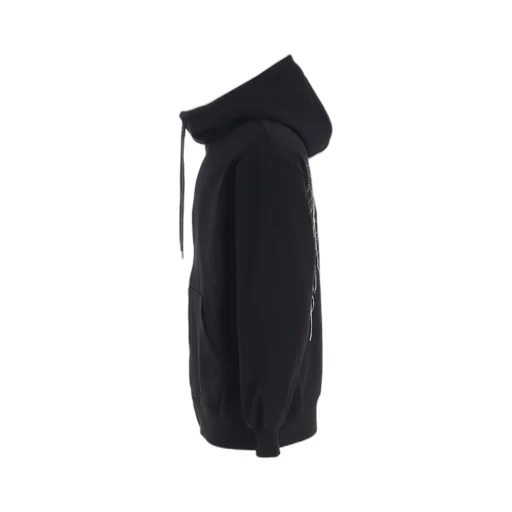 French Terry Flower Embroidery Zip-Up Hoodie