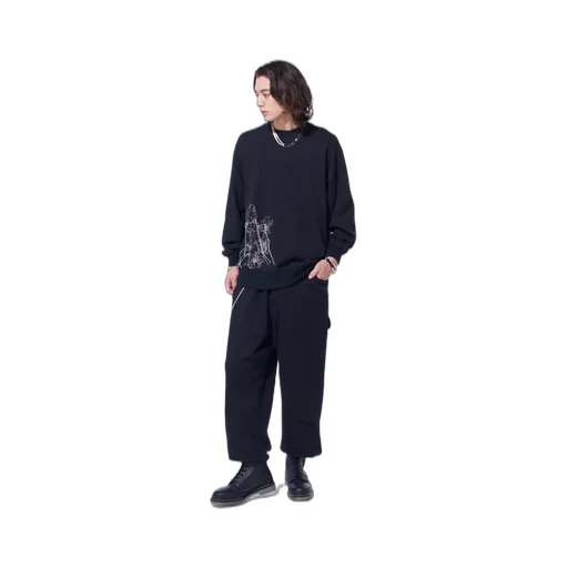 Twill Terry Mix Double-Knee Sweatpants