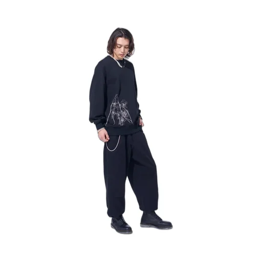 Twill Terry Mix Double-Knee Sweatpants